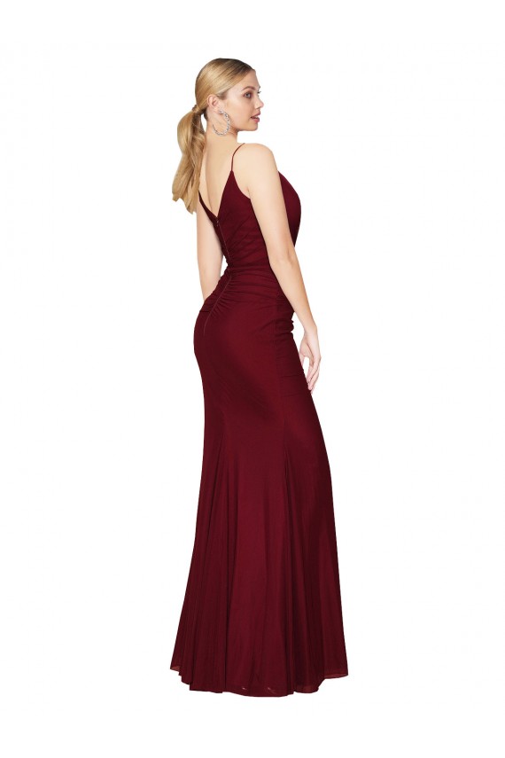Long Sleeveless Soft Chiffon Burgundy Mermaid Formal Evening Gown / Prom Dress / Bridesmaid Dress Newcastle