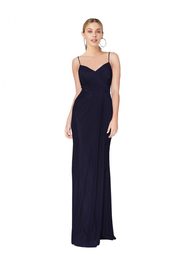 Long Sleeveless Soft Chiffon Dark Navy Mermaid Bridesmaid Dress / Formal Dress Newcastle