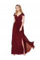 Long Sleeveless Soft Chiffon Burgundy A-Line Formal Evening Gown / Prom Dress / Bridesmaid Dress Newcastle