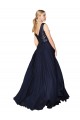 Long Sleeveless Soft Chiffon & Sequin Dark Navy A-Line Semi Formal Evening Gown / Prom Dress / Bridesmaid Dress Newcastle