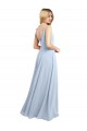 Long Sleeveless Chiffon Light Sky Blue Spaghetti Straps A-Line Bridesmaid Dress / Evening Gowns Newcastle