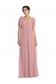 Long Sleeveless Soft Chiffon Dusty Pink A-Line Semi Formal Evening Dress / Bridesmaid Dress Newcastle