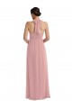 Long Sleeveless Soft Chiffon Dusty Pink A-Line Semi Formal Evening Dress / Bridesmaid Dress Newcastle