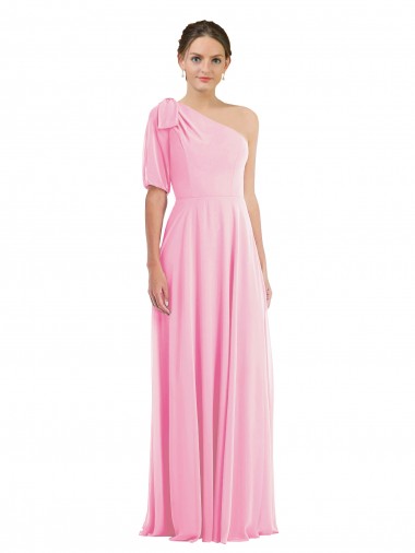Long Sleeveless Soft Chiffon Barely Pink Trumpet Semi Formal Evening Dress / Bridesmaid Dress Newcastle