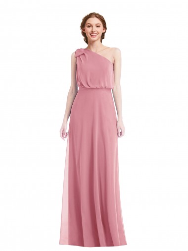 Long Sleeveless Soft Chiffon Skin Pink A-Line Semi Formal Evening Dress / Bridesmaid Dress Newcastle