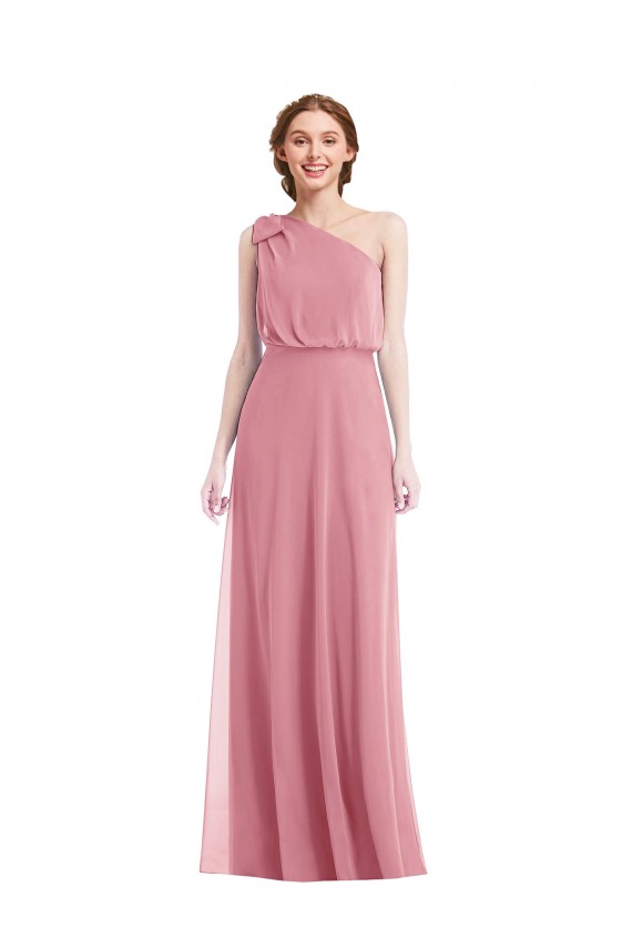 Long Sleeveless Soft Chiffon Skin Pink A-Line Semi Formal Evening Dress / Bridesmaid Dress Newcastle