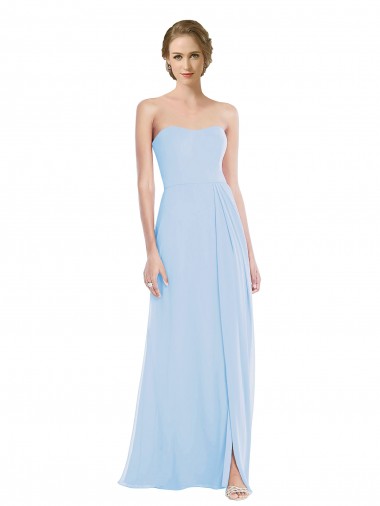Long Sleeveless Soft Chiffon Light Sky Blue Sweetheart A-Line Evening Dresses Newcastle
