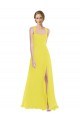 Long Sleeveless Soft Chiffon Yellow A-Line Semi Formal Evening Dress / Bridesmaid Dress Newcastle