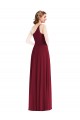 Long Sleeveless Soft Chiffon Burgundy A-Line Semi Formal Evening Dress / Bridesmaid Dress Newcastle