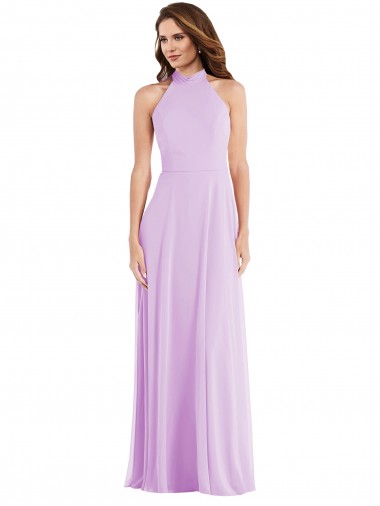 Long Sleeveless Soft Chiffon Lilac A-Line Semi Formal Evening Dress / Bridesmaid Dress Newcastle