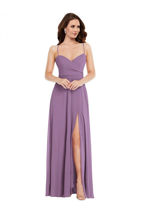 Long Sleeveless Soft Chiffon Dark Lavender A-Line Bridesmaid Dress / Formal Dress Newcastle