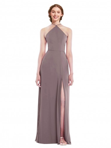 Long Sleeveless Soft Chiffon Dusty Rose A-Line Formal Evening Gown / Bridesmaid Dress Newcastle