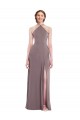Long Sleeveless Soft Chiffon Dusty Rose A-Line Formal Evening Gown / Bridesmaid Dress Newcastle