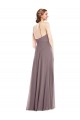 Long Sleeveless Soft Chiffon Dusty Rose A-Line Formal Evening Gown / Bridesmaid Dress Newcastle