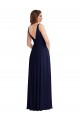 Long Sleeveless Soft Chiffon Dark Navy A-Line Black Tie Evening Gown / Bridesmaid Dress Newcastle