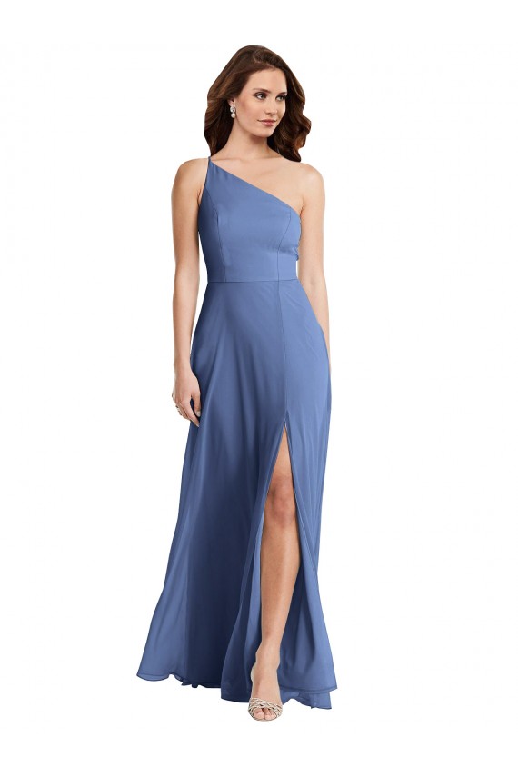 Long Sleeveless Soft Chiffon Windsor Blue A-Line Formal Evening Gown / Bridesmaid Dress Newcastle