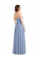 Long Sleeveless Soft Chiffon Dusty Blue Strapless A-Line Semi Formal Evening Dress / Bridesmaid Dress Newcastle