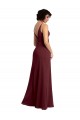 Long Sleeveless Soft Chiffon Burgundy Gold A-Line Bridesmaid Dress / Formal Dress Newcastle