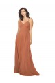 Long Sleeveless Soft Chiffon Rosewood V-Neck A-Line Bridesmaid Dress Newcastle