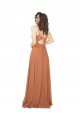 Long Sleeveless Soft Chiffon Rosewood V-Neck A-Line Bridesmaid Dress Newcastle