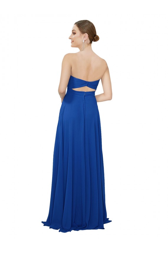 Long Sleeveless Chiffon Royal Blue Sweetheart A-Line Bridesmaid Dress / Evening Dress Newcastle