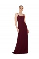 Long Sleeveless Soft Chiffon Burgundy Gold Scoop Neck A-Line Bridesmaid Dress Newcastle