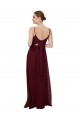 Long Sleeveless Soft Chiffon Burgundy Gold Scoop Neck A-Line Bridesmaid Dress Newcastle