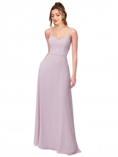Long Sleeveless Soft Chiffon Pink Glow Sweetheart A-Line Bridesmaid Dress Newcastle