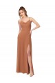 Long Sleeveless Soft Chiffon Rosewood A-Line Bridesmaid Dress Newcastle