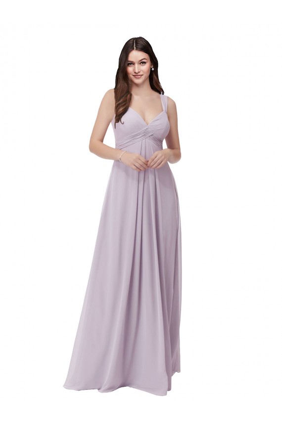 Long Sleeveless Soft Chiffon Pink Glow A-Line Bridesmaid Dress Newcastle