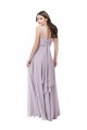 Long Sleeveless Soft Chiffon Pink Glow A-Line Bridesmaid Dress Newcastle