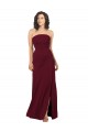 Long Sleeveless Soft Chiffon Burgundy Strapless Sheath Bridesmaid Dress Newcastle