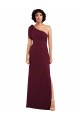 Long Sleeveless Soft Chiffon Burgundy One Shoulder A-Line Formal Evening Gown / Bridesmaid Dress Newcastle