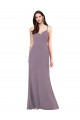 Long Sleeveless Soft Chiffon Dark Lavender Column Formal Evening Gown / Bridesmaid Dress Newcastle