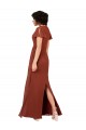 Long Cap Sleeves Soft Chiffon Sea Glass A-Line Bridesmaid Dress / Formal Dress Newcastle