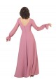 Long Long Sleeves Soft Chiffon Sea Glass A-Line Formal Dress / Bridesmaid Dress Newcastle