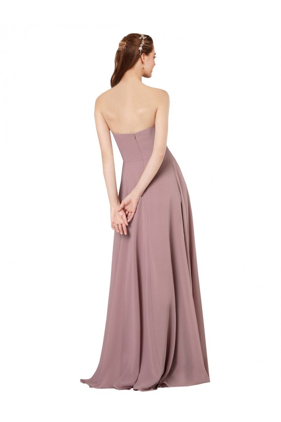 Long Sleeveless Soft Chiffon Grape Strapless A-Line Formal Dress / Bridesmaid Dress Newcastle