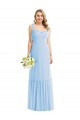 Long Sleeveless Soft Chiffon Light Sky Blue A-Line Semi Formal Evening Dress / Bridesmaid Dress Newcastle