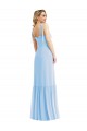 Long Sleeveless Soft Chiffon Light Sky Blue A-Line Semi Formal Evening Dress / Bridesmaid Dress Newcastle