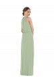 Long Sleeveless Soft Chiffon Smoke Green A-Line Semi Formal Evening Dress / Bridesmaid Dress Newcastle