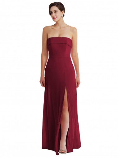 Long Sleeveless Soft Chiffon Burgundy A-Line Formal Evening Gown / Bridesmaid Dress Newcastle
