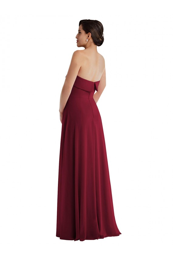 Long Sleeveless Soft Chiffon Burgundy A-Line Formal Evening Gown / Bridesmaid Dress Newcastle