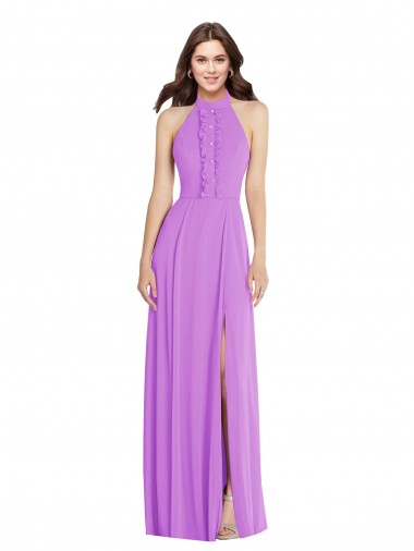 Long Sleeveless Soft Chiffon Violet A-Line Formal Evening Gown / Bridesmaid Dress Newcastle