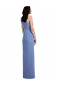 Long Sleeveless Soft Chiffon Windsor Blue Jewel Neck A-Line Bridesmaid Dress Newcastle