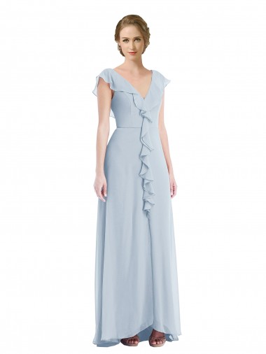 Long Sleeveless Soft Chiffon Sea Glass A-Line Black Tie Evening Gown / Bridesmaid Dress Newcastle