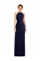 Long Sleeveless Soft Chiffon Dark Navy A-Line Semi Formal Evening Dress / Bridesmaid Dress Newcastle