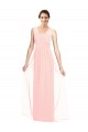 Long Sleeveless Luxe Chiffon Pink A-Line Bridesmaid Dress Newcastle