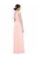 Long Sleeveless Luxe Chiffon Pink A-Line Bridesmaid Dress Newcastle