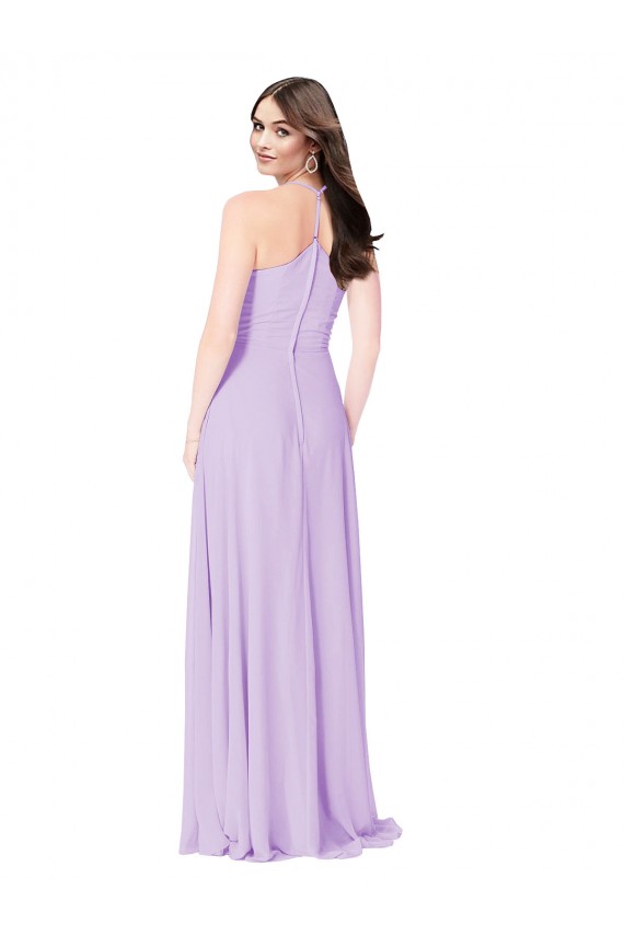 Long Sleeveless Soft Chiffon Saffron A-Line Formal Dress / Bridesmaid Dress Newcastle