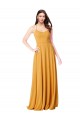 Long Sleeveless Soft Chiffon Saffron A-Line Formal Dress / Bridesmaid Dress Newcastle